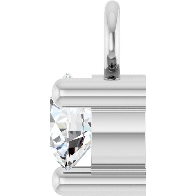 Petite Pavé®1/10 CT Natural White Sapphire Dangle