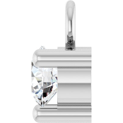 Petite Pavé®1/10 CT Natural White Sapphire Dangle