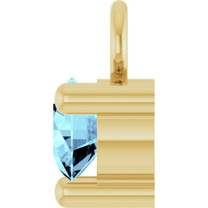 Petite Pavé®1/10 CT Natural Aquamarine Dangle