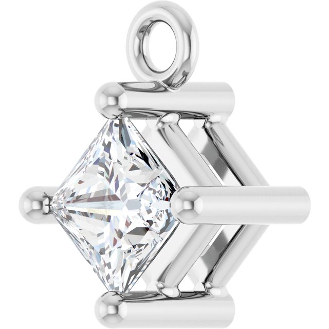 1/6 CT Natural Diamond Basket Dangle