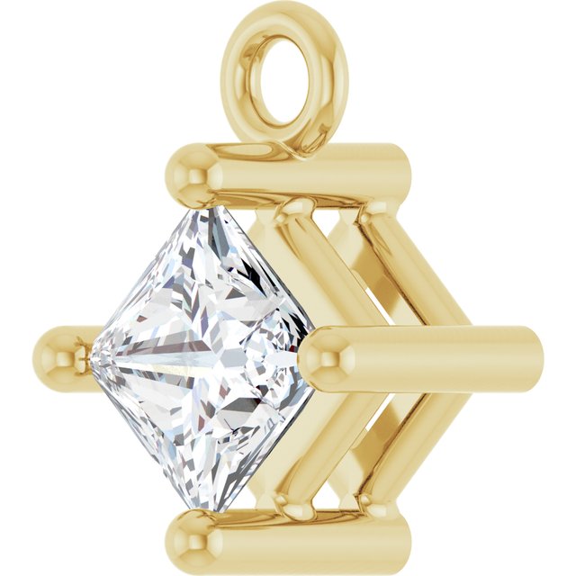 1/6 CT Natural Diamond Basket Dangle