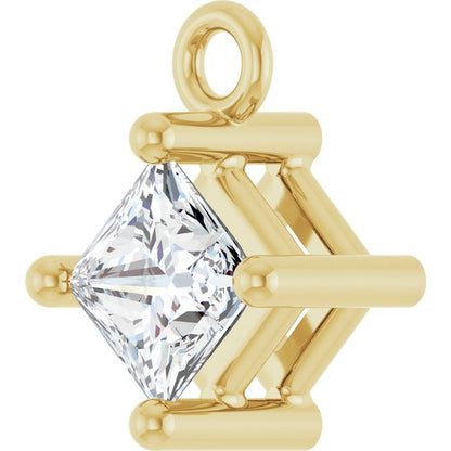 1/6 CT Natural Diamond Basket Dangle