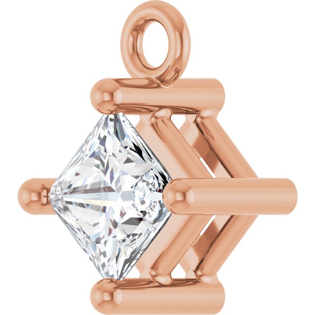 1/6 CT Natural Diamond Basket Dangle