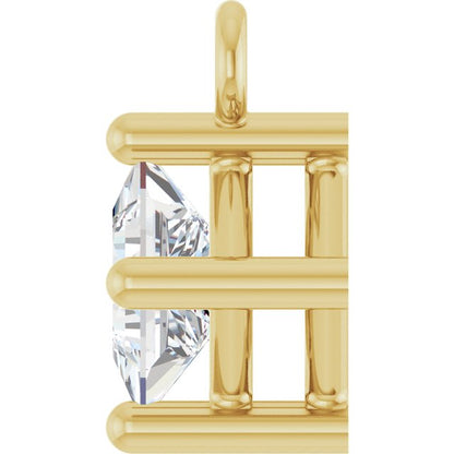 1/6 CT Natural Diamond Basket Dangle