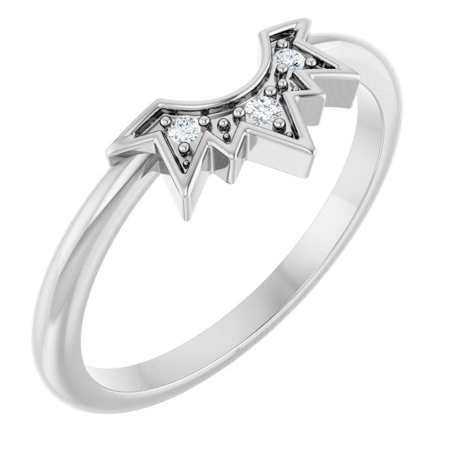 .03 CTW Natural Diamond Sunburst Contour Band