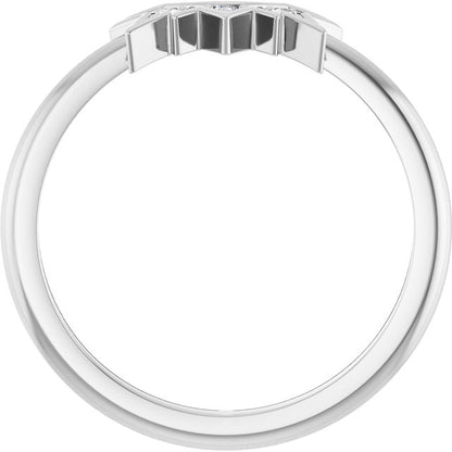 .03 CTW Natural Diamond Sunburst Contour Band