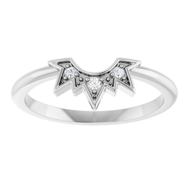 .03 CTW Natural Diamond Sunburst Contour Band