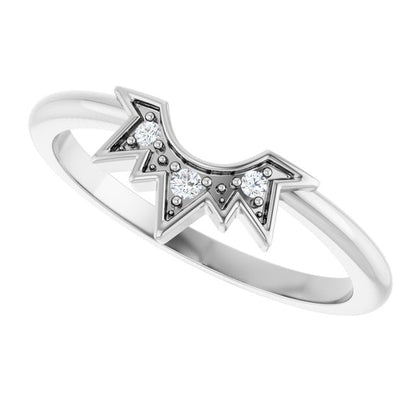 .03 CTW Natural Diamond Sunburst Contour Band