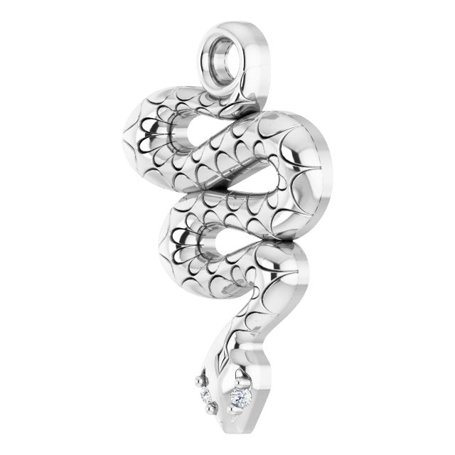 .005 CTW Natural Diamond Snake Dangle