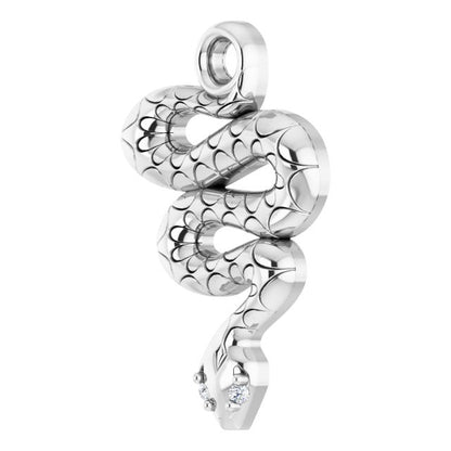 .005 CTW Natural Diamond Snake Dangle