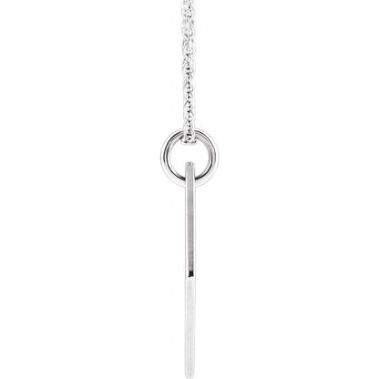 Sterling Silver Engravable Diamond-Shaped 16-18" Necklace