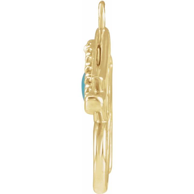 Natural Turquoise & .05 CTW Natural Diamond Eye of Horus Dangle