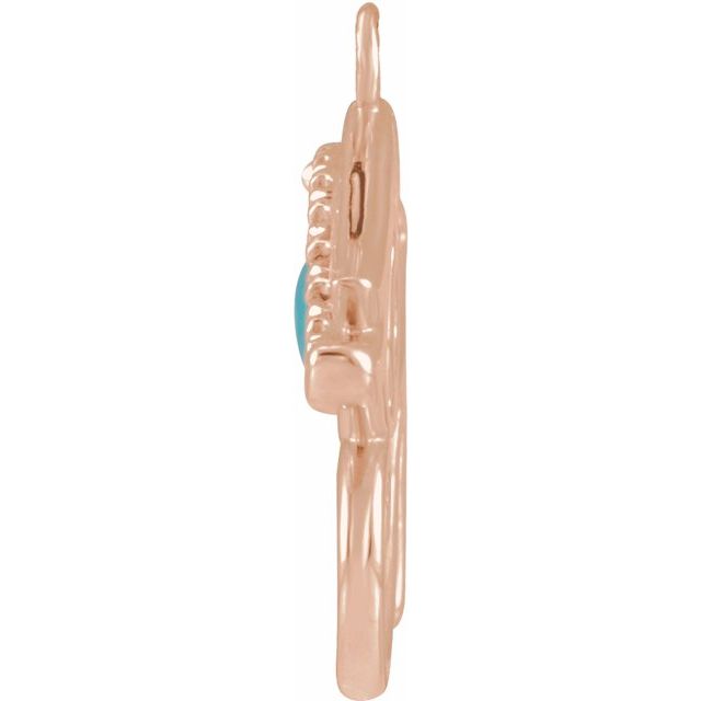 Natural Turquoise & .05 CTW Natural Diamond Eye of Horus Dangle