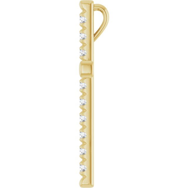 14K Yellow Gold 3/4 CTW Natural Diamond French-Set Cross Pendant