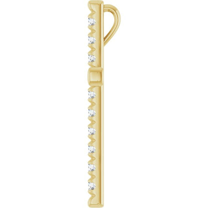14K Yellow Gold 3/4 CTW Natural Diamond French-Set Cross Pendant