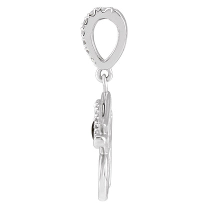 Sterling Silver Natural Black Onyx & .08 CTW Natural Diamond Eye of Horus Pendant