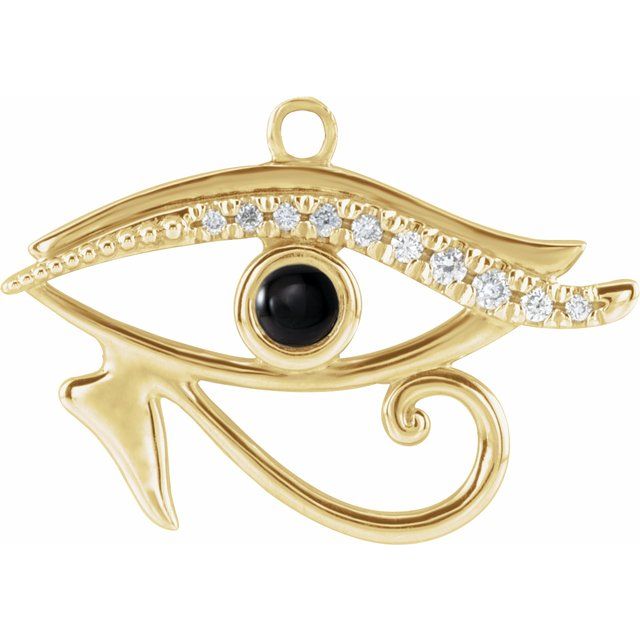 Natural Onyx & .05 CTW Natural Diamond Eye of Horus Dangle