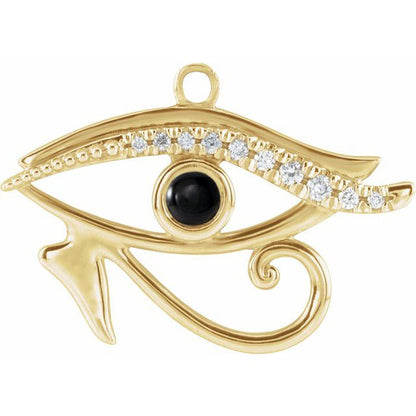 Natural Onyx & .05 CTW Natural Diamond Eye of Horus Dangle