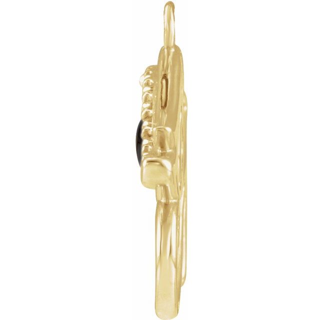 Natural Onyx & .05 CTW Natural Diamond Eye of Horus Dangle
