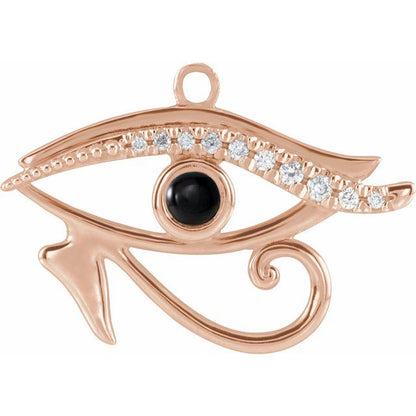 Natural Onyx & .05 CTW Natural Diamond Eye of Horus Dangle