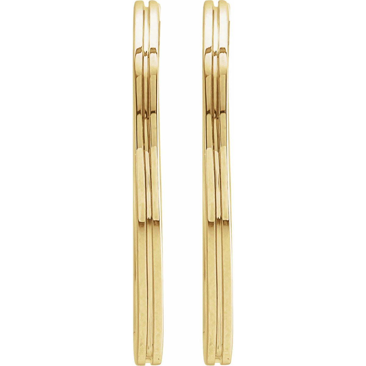 Grooved Hinged Huggie Hoop Earrings