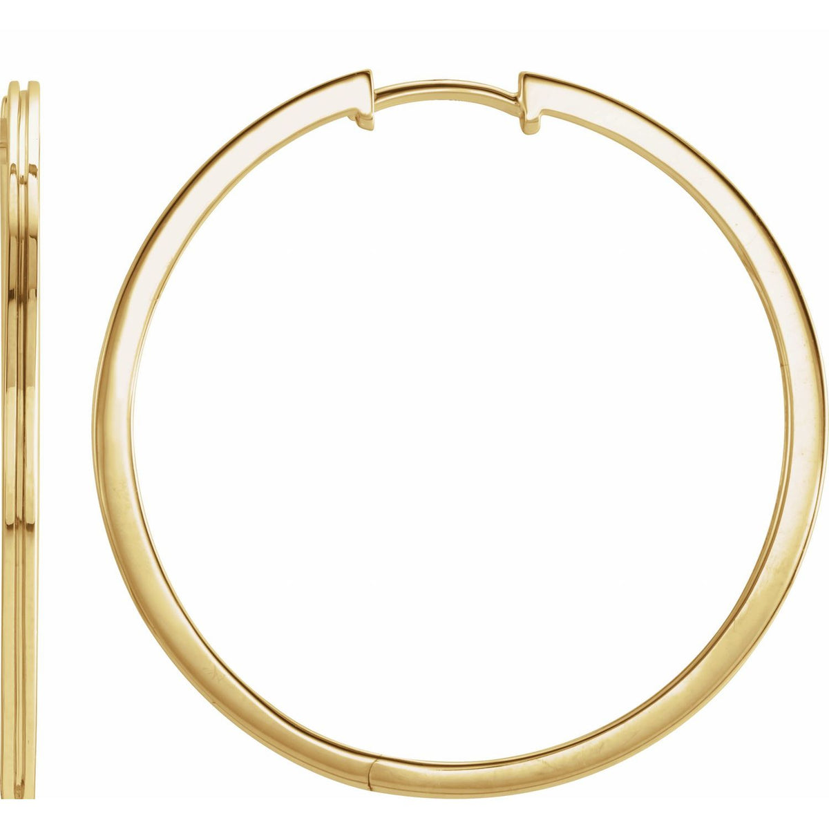 Grooved Hinged Huggie Hoop Earrings