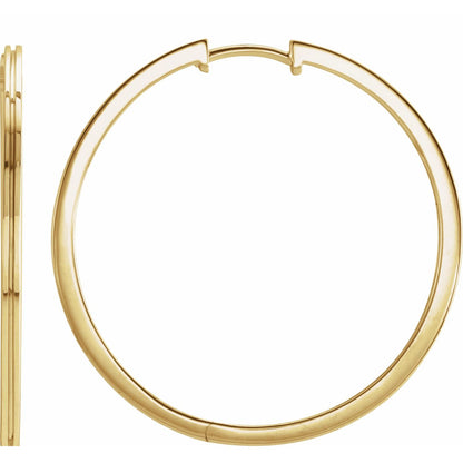 Grooved Hinged Huggie Hoop Earrings
