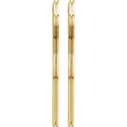 Grooved Hinged Huggie Hoop Earrings