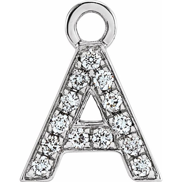 Petite Pavé® .05 CTW Natural Diamond Initial Dangle