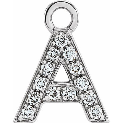 Petite Pavé® .05 CTW Natural Diamond Initial Dangle