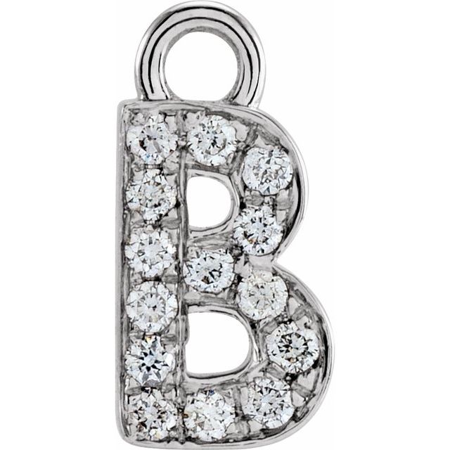 Petite Pavé® .05 CTW Natural Diamond Initial Dangle
