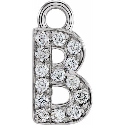 Petite Pavé® .05 CTW Natural Diamond Initial Dangle