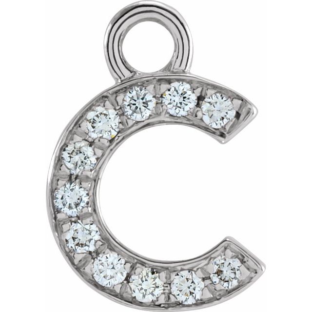 Petite Pavé® .04 CTW Natural Diamond Initial Dangle