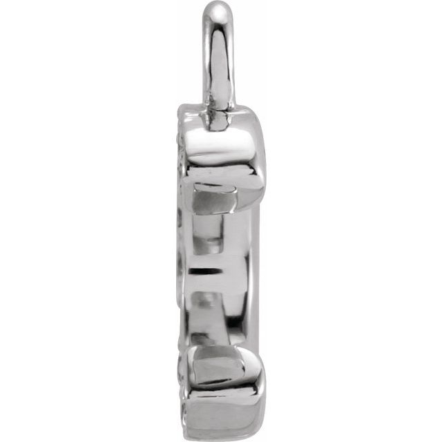 Petite Pavé® .04 CTW Natural Diamond Initial Dangle