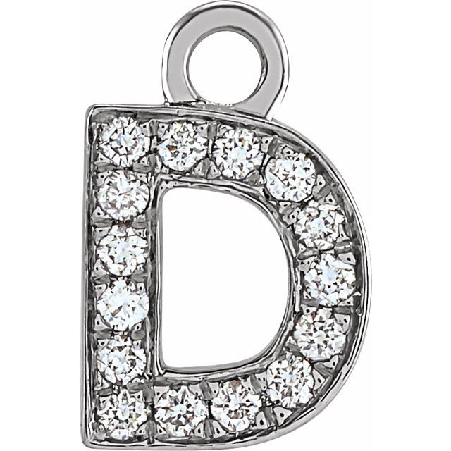 Petite Pavé® .05 CTW Natural Diamond Initial Dangle