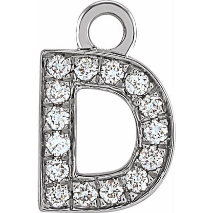 Petite Pavé® .05 CTW Natural Diamond Initial Dangle