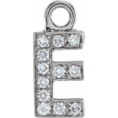 Petite Pavé® .04 CTW Natural Diamond Initial Dangle