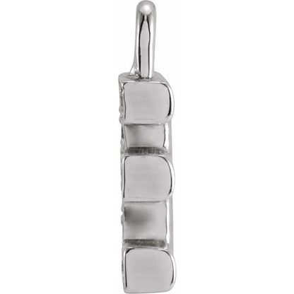Petite Pavé® .04 CTW Natural Diamond Initial Dangle