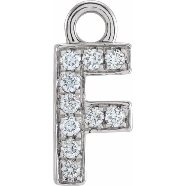 Petite Pavé® .04 CTW Natural Diamond Initial Dangle