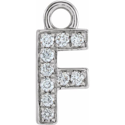 Petite Pavé® .04 CTW Natural Diamond Initial Dangle