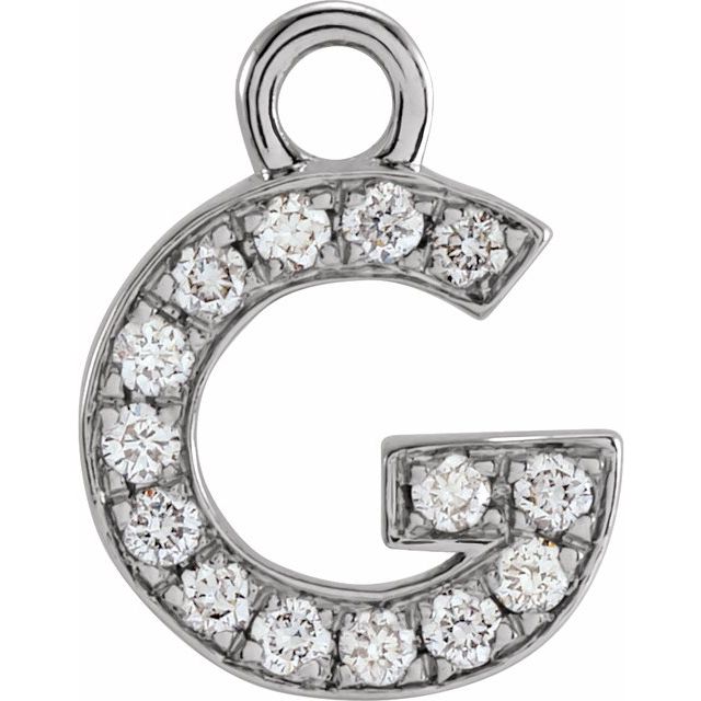 Petite Pavé® .05 CTW Natural Diamond Initial Dangle