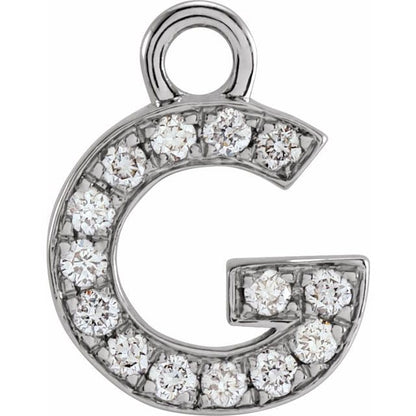 Petite Pavé® .05 CTW Natural Diamond Initial Dangle
