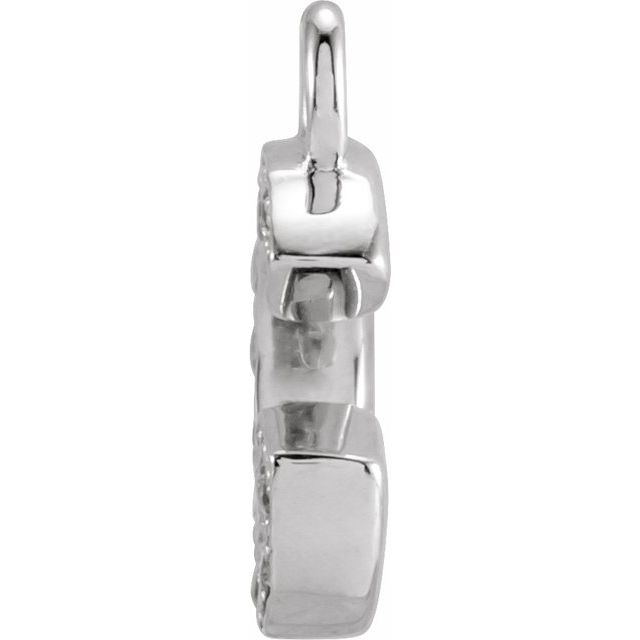 Petite Pavé® .05 CTW Natural Diamond Initial Dangle