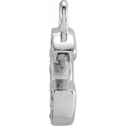 Petite Pavé® .05 CTW Natural Diamond Initial Dangle