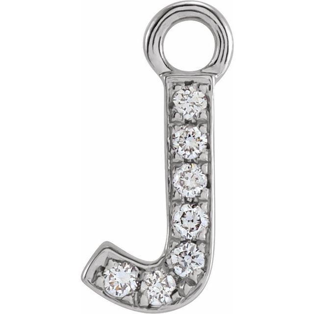 Petite Pavé® .025 CTW Natural Diamond Initial Dangle, 3.3 mm x 6.22 mm
