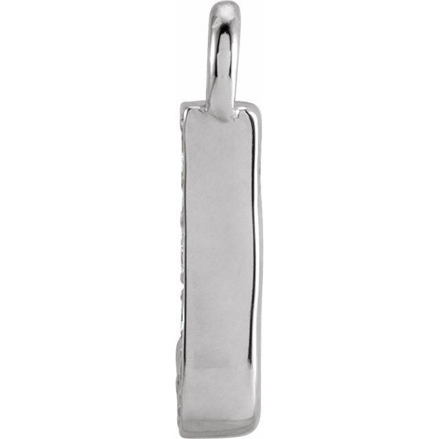 Petite Pavé® .025 CTW Natural Diamond Initial Dangle, 3.3 mm x 6.22 mm