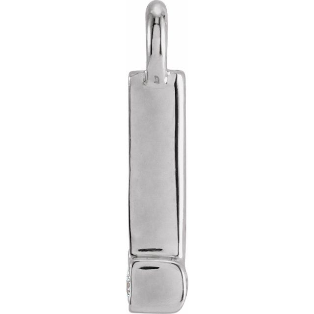 Petite Pavé® .03 CTW Natural Diamond Initial Dangle, 3.3 mm x 6.23 mm