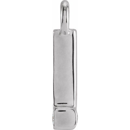 Petite Pavé® .03 CTW Natural Diamond Initial Dangle, 3.3 mm x 6.23 mm