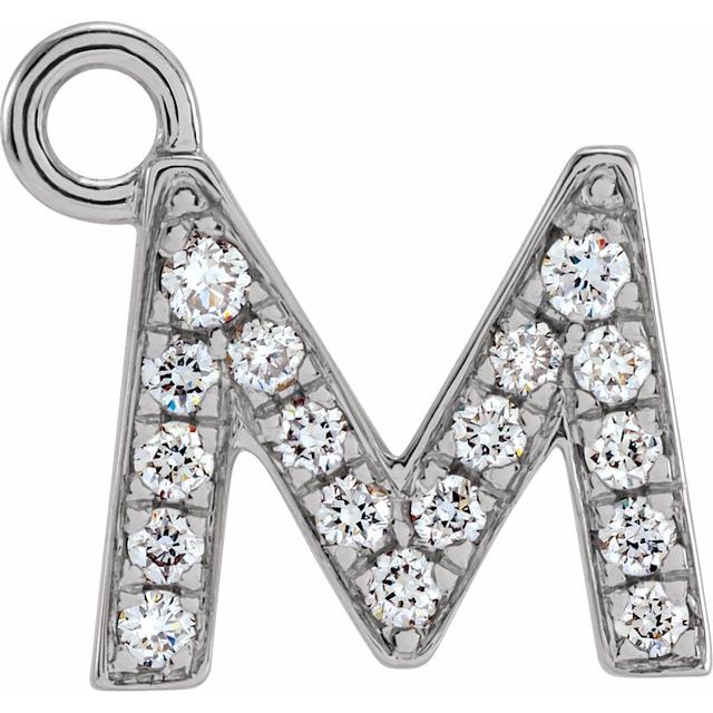 Petite Pavé® .06 CTW Natural Diamond Initial Dangle