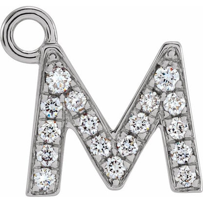 Petite Pavé® .06 CTW Natural Diamond Initial Dangle